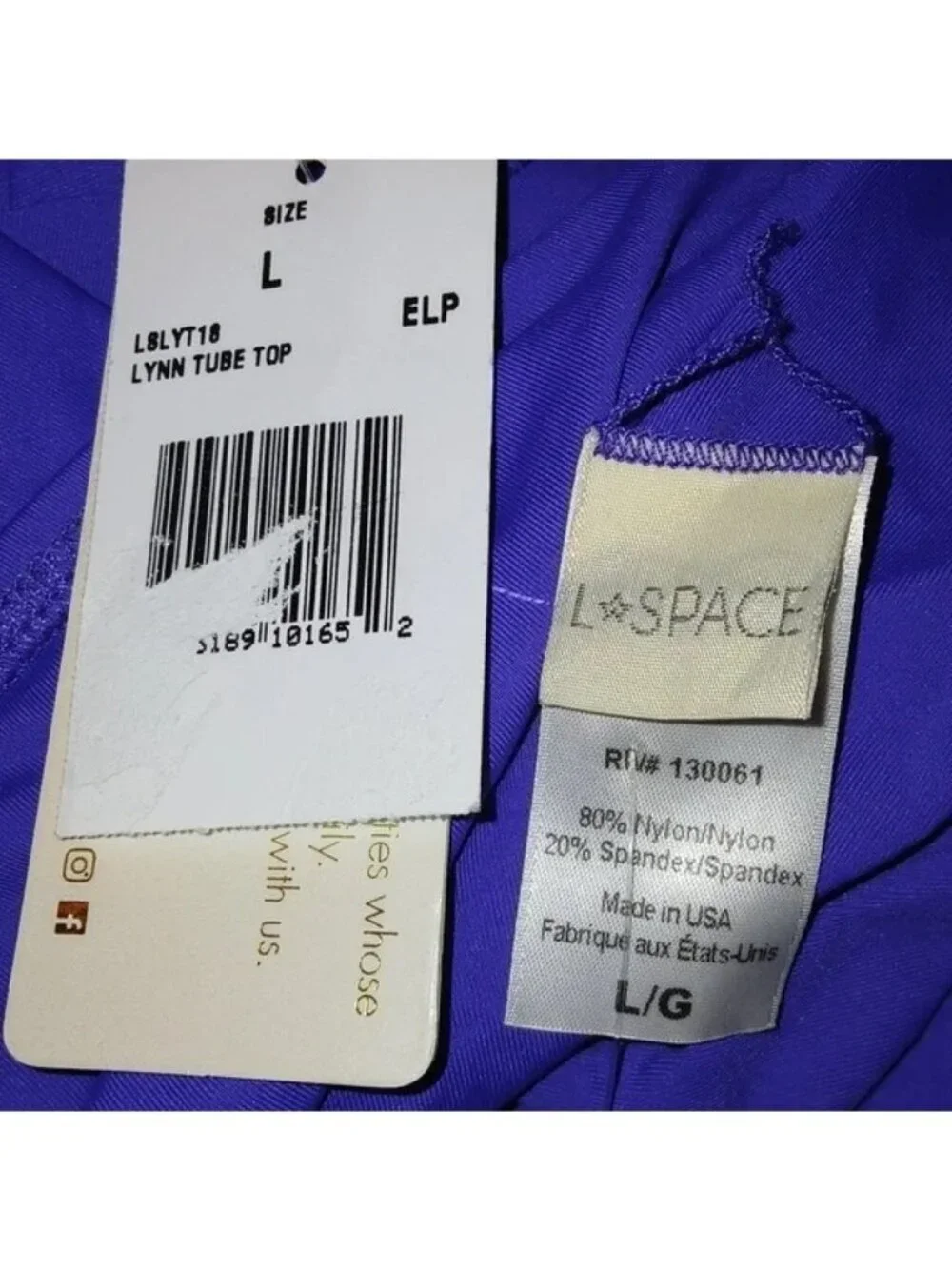l*space Lynn Purple Bandeau Ruffle Bikini Tube Top